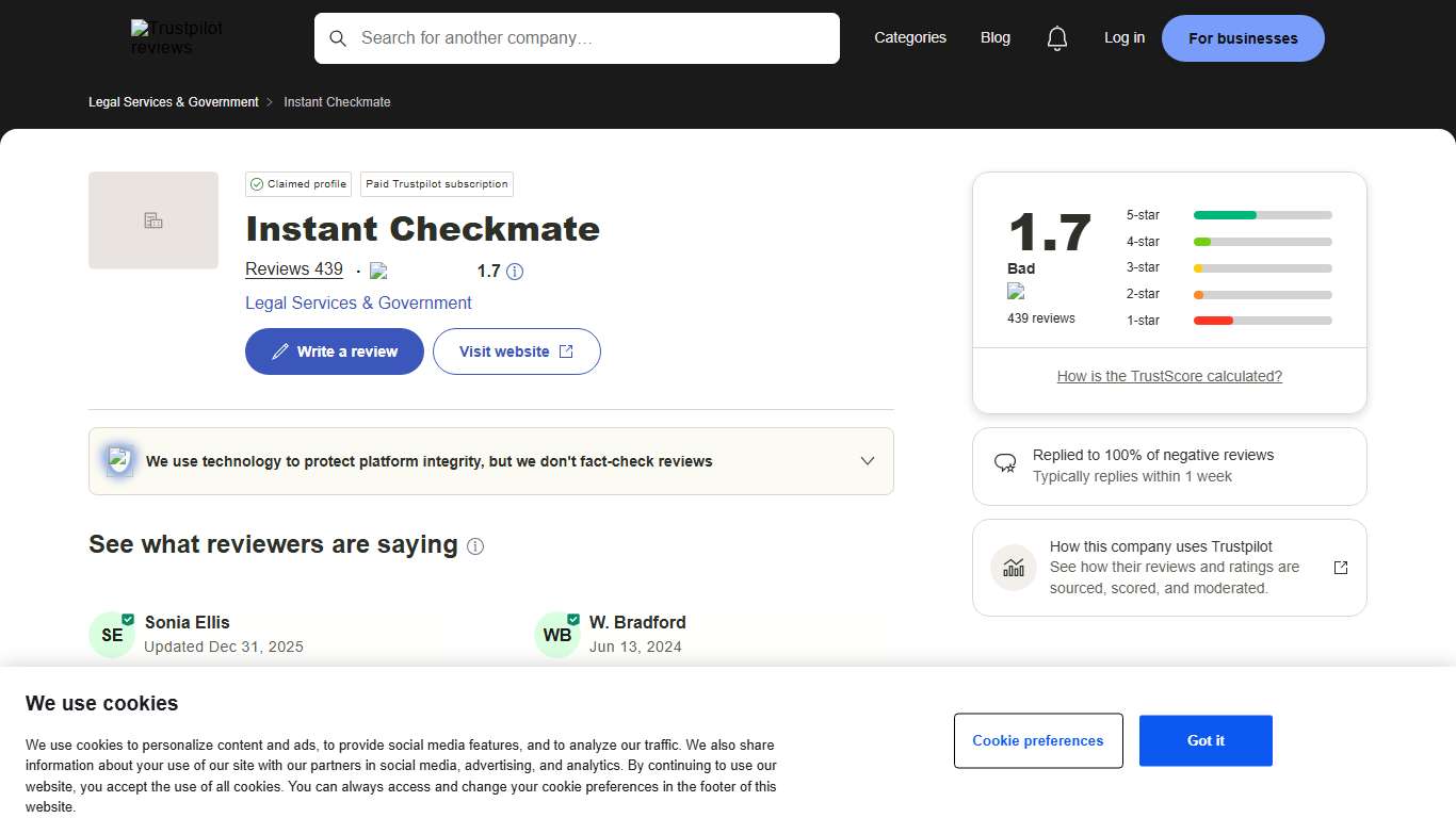 Instant Checkmate Reviews Read Customer Service Reviews of instantcheckmate.com 8 of 22